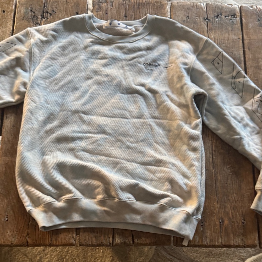 Off-White Light Gray Crewneck Sweater